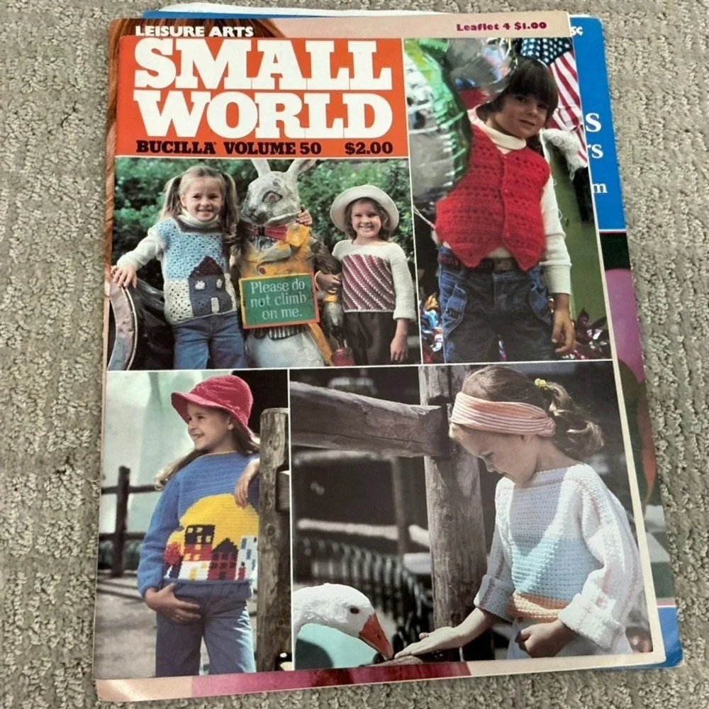 Lot 11 Vintage Knitting Crochet Pattern Books Baby Child Small World Finn Time